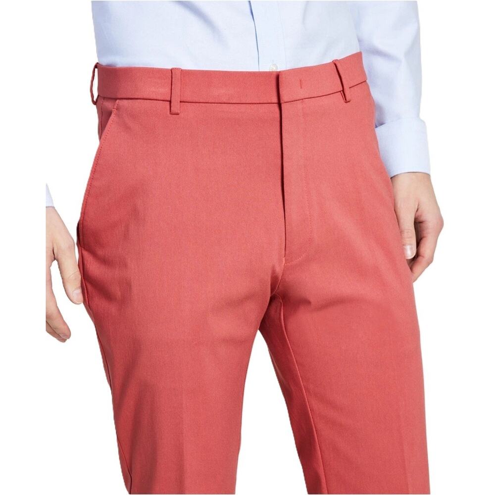 Tommy Hilfiger Mens Modern Fit Dress Pants 38x30 Red Solid Flex Stretch NWT - Picture 9 of 10